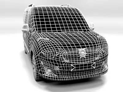 OPEL COMBO PASSANGER 2014 LOWPOLY Low-poly 3D model