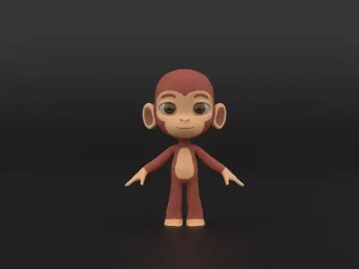 Monkey  Cartoon    3D Model 3D model