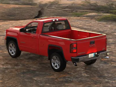 Gmc Sierra 2018 pickup high quality and lowpoly  Low-poly 3D model