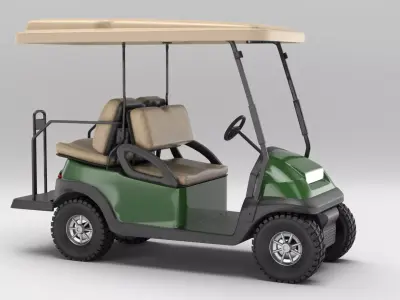 Green Golf Cart 3D model