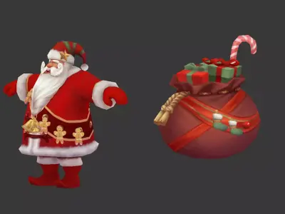 Shorty Santa Low-poly 3D model