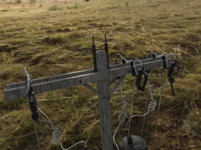 Old Electric Pole  3D model