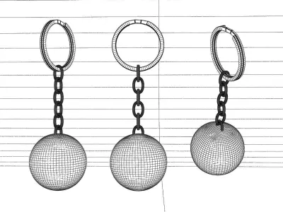 Pool Ball Keychain 3D model
