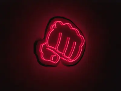 Neon 3D Model 7 - Red Fist 3D model