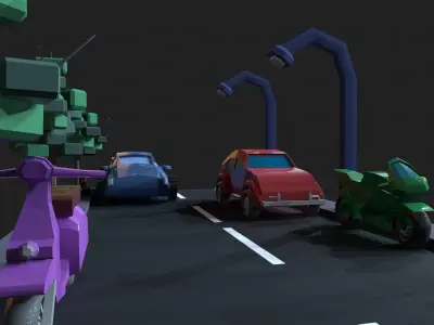 Game Jam Street Pack Runner Free low-poly 3D model
