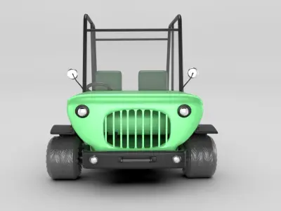 Indian Jeep Toy Car Low-poly 3D model