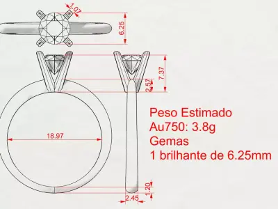 Solitaire Ring 3D print model