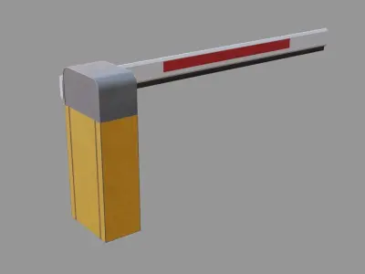 boom barrier Low-poly 3D model