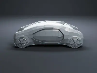 LowPoly Autonomous Vehicle Renault EZ-GO Low-poly 3D model