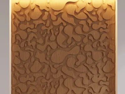 Decorative Wooden Wall Model 2 3D model