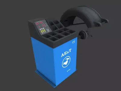 Tire Balancing Machine Low-poly 3D model