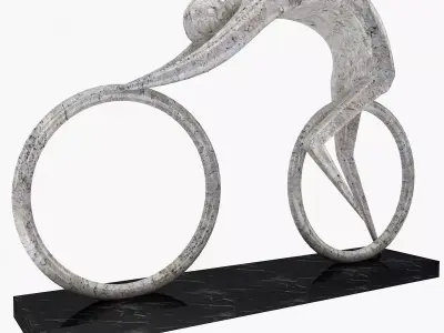 Stone Rider Sculpture Low-poly 3D model