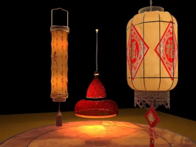 Chinese red  lantern  3D model