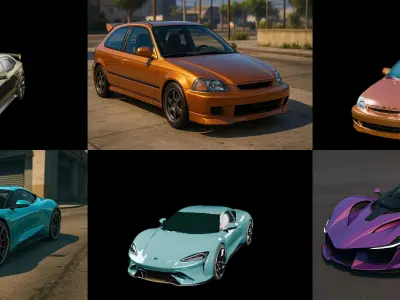 Sport Car bundle 20 pack 100 glb 3D model