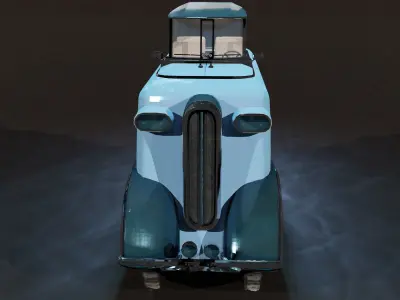 Stylized Vintage Car Low-poly 3D model