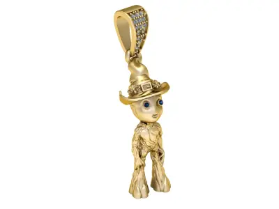 WOODEN CARTOON CHARACTER PENDANT 3D PRINTABLE MODEL  3D print model