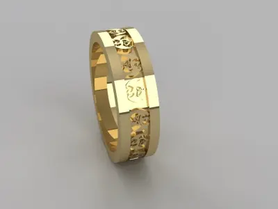 Dragon Band Ring Size 8 Gold Silver Platinum Jewelry 3D print model