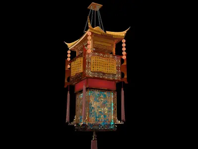 Chinese palace lantern 3D model 24