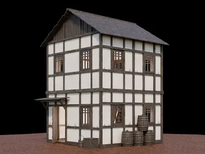 Medieval Village Asset 19- 4K Textures Game Ready Low-poly 3D model