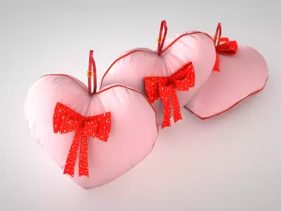 Pillow - Heart Rose 3D Model 3D model