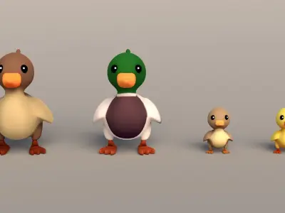 3D model Farm Animals Pack Low-poly 3D model