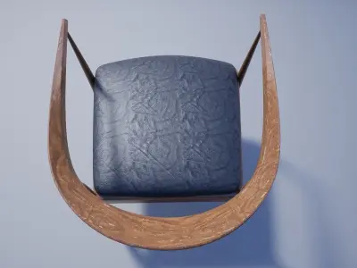 Table wooden chair Free 3D model