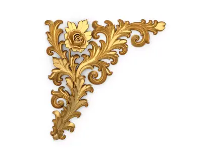 Classic carved corner decor ornament cnc 3d printing stl 09 3D print model