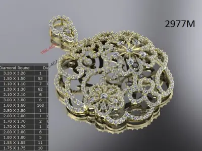jewelry necklace and earrings with diamonds 3D print model
