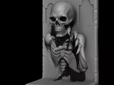 skeleton bookend 3D print model