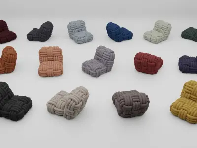 Moooi Knitty Lounge Chair by Nika Zupanc  Low-poly 3D model