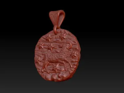 Horoscope Aries pendant 3D print model