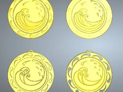 WAVY PENDANT Free 3D print model