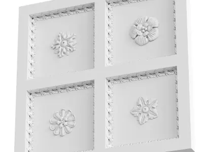 Ceiling moldings - middle and cornice 3D model