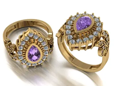 Classical women s ring 3D print model