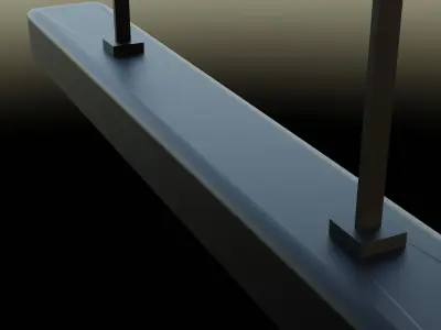 Low Poly Vault Fluorescent Ceiling Light Fallout Game Ready Low-poly 3D model