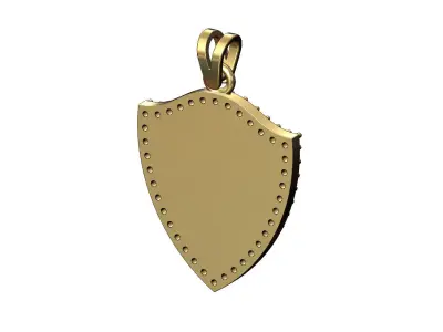 Diamond PP logo shield pendant with bail 3D print model