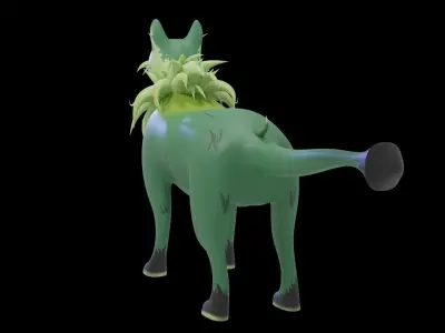 Dog toon style 2  Low-poly 3D model