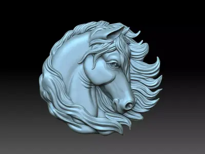 Decor with a horse 3D print model