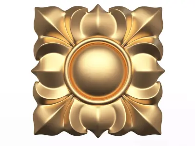 Rosette Carved Decoration CNC 02 Low-poly 3D model