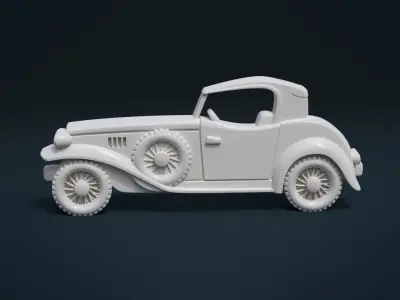 Retro Car Relief 3D print model