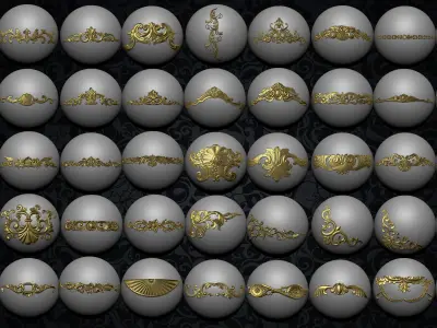 267 4K Ornament Brush Vol2  Low-poly 3D model