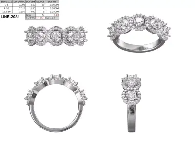 Band Ring 3D print model 120