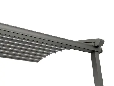 Motorized Pergola 2 composite grey metalic 3D model