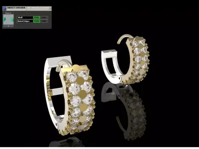 Double Row Huggie Hoop Earrings model je0156 3D print model
