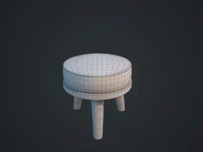 Small Chair PBR Low-poly 3D model
