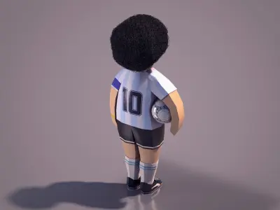 Diego Armando Maradona - Lowpoly Low-poly 3D model