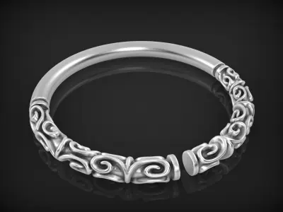 Patterned bangle 2 3D print model