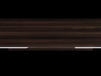 White Cabinet Brown Walnut Drawers Wall Bed Closed Low-poly 3D model