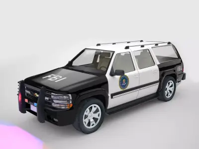 FBI POLICE SUV Low-poly 3D model