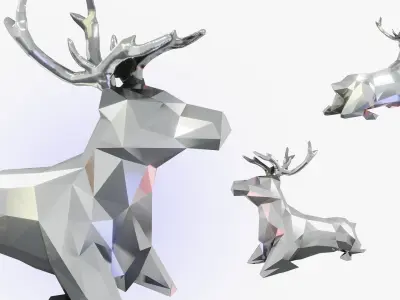 Reindeer deer with glowing antlers 3D print model